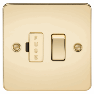 Flat Plate - Knightsbridge Polished Brass 13A Switched Fused Spur Unit (FP6300PB)