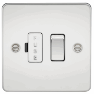 ML Accessories - Knightsbridge Flat Plate Polished Chrome 13A Switched Fused Spur Unit (FP6300PC)
