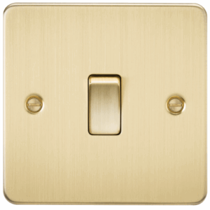 Flat Plate - Knightsbridge Brushed Brass 20A 1G DP Switch (FP8341BB)
