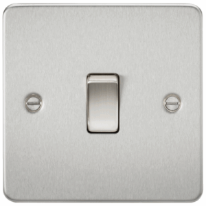 ML Accessories - Knightsbridge Flat Plate Brushed Chrome 20A 1G DP Switch (FP8341BC)