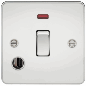 ML Accessories - Knightsbridge Flat Plate Polished Chrome 20A 1G DP Switch with Neon & Flex Outlet (FP8341FPC)