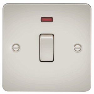 Flat Plate - Knightsbridge Pearl 20A 1G DP Switch with Neon (FP8341NPL)