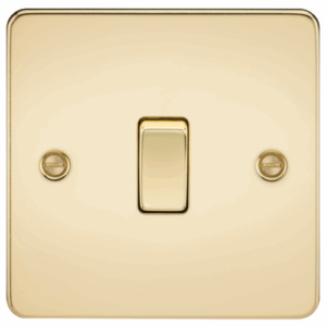 Flat Plate - Knightsbridge Polished Brass 20A 1G DP Switch (FP8341PB)