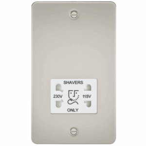 Flat Plate - Knightsbridge Pearl 115/230V Dual Voltage Shaver Socket with Insert (FP8900PLW)