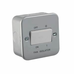 Metal Clad Range - Knightsbridge Silver/Grey Metal Clad 10A Fan Isolator Switch (M1100)