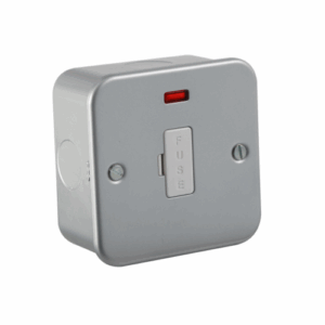 Metal Clad Range - Knightsbridge Silver/Grey Metal Clad 13A Fused Spur Unit with Neon (M6000N)