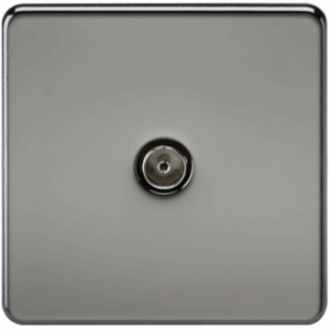 Knightsbridge Black Nickel TV Outlet (Non-Isolated)