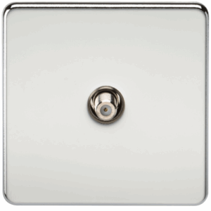 ML Accessories - Knightsbridge Polished Chrome SAT TV Outlet (Non-Isolated) (SF0150PC)