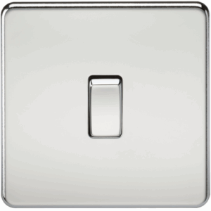 ML Accessories - Knightsbridge Screwless Polished Chrome 10AX 1G 2-way Switch (SF2000PC)