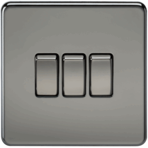 ML Accessories - Knightsbridge Black Nickel 10AX 3G 2-way Switch (SF4000BN)