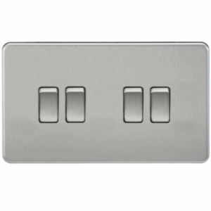 ML Accessories - Knightsbridge Screwless Brushed Chrome 10AX 4G 2-way Switch (SF4100BC)