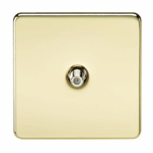Knightsbridge Polished Brass SAT TV Outlet (Non-Isolated)