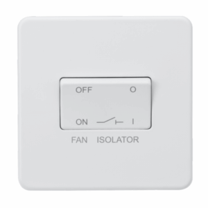 Knightsbridge Matt White 10A Fan Isolator Switch