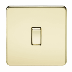ML Accessories - Knightsbridge Screwless Polished Brass 10AX 1G 2-way Switch (SF2000PB)