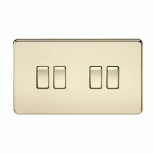 ML Accessories - Knightsbridge Screwless Polished Brass 10AX 4G 2-way Switch (SF4100PB)