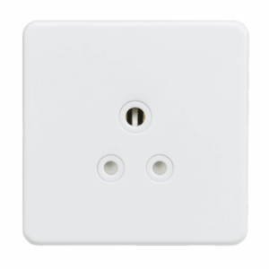 ML Accessories - Knightsbridge Matt White 5A Unswitched Round Socket (SF5AMW)