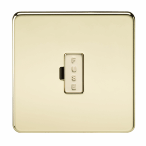 ML Accessories - Knightsbridge Screwless Polished Brass 13A Fused Spur Unit (SF6000PB)