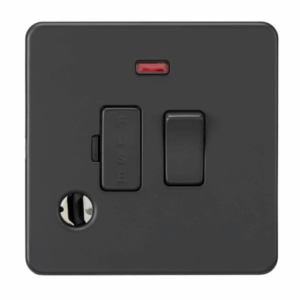 ML Accessories - Knightsbridge Anthracite 13A Switched Fused Spur with Neon and Flex Outlet (SF6300FAT)