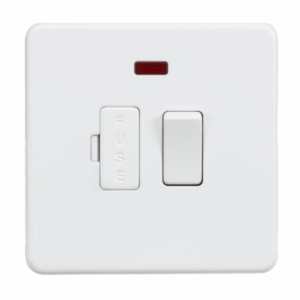 ML Accessories - Knightsbridge Matt White 13A Switched Fused Spur Unit with Neon (SF6300NMW)