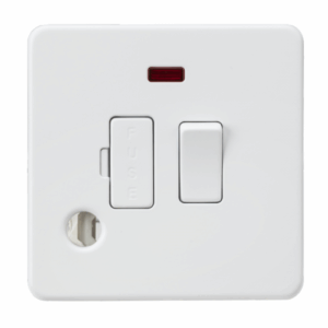 ML Accessories - Knightsbridge Matt White 13A Switched Fused Spur with Neon and Flex Outlet (SF6300FMW)
