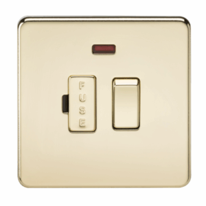 ML Accessories - Knightsbridge Screwless Polished Brass 13A Switched Fused Spur Unit with Neon (SF6300NPB)