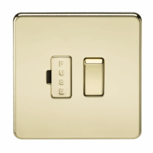 ML Accessories - Knightsbridge Screwless Polished Brass 13A Switched Fused Spur Unit (SF6300PB)