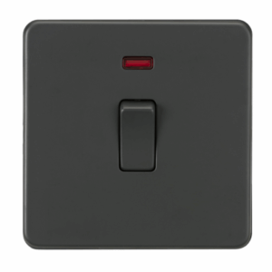 ML Accessories - Knightsbridge Anthracite 20A 1G DP Switch with Neon (SF8341NAT)