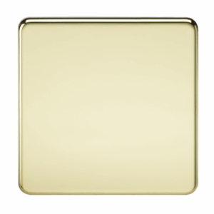 ML Accessories - Knightsbridge Screwless Polished Brass 1G Blanking Plate (SF8350PB)