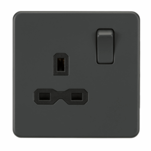 ML Accessories - Knightsbridge Anthracite 13A 1G DP Switched Socket with Insert (SFR7000AT)