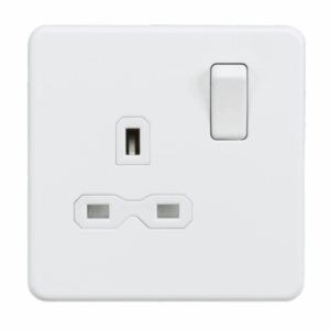 ML Accessories - Knightsbridge Matt White 13A 1G DP Switched Socket with Insert (SFR7000MW)