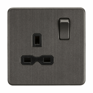 ML Accessories - Knightsbridge Smoked Bronze 13A 1G DP Switched Socket with Insert (SFR7000SB)