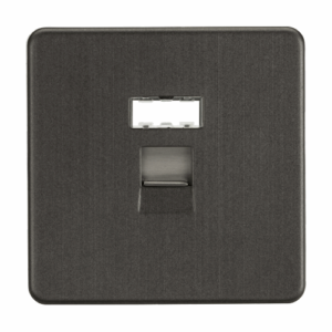 ML Accessories - Knightsbridge Screwless Smoked Bronze RJ45 Network Outlet (SFRJ45SB)