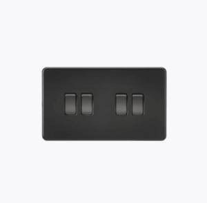 ML Accessories - Knightsbridge Screwless Matt Black 10AX 4G 2-way Switch (SF4100MBB)