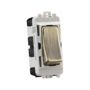 Grid Wiring Accessories - Knightsbridge Antique Brass 20AX intermediate module (GDM005AB)