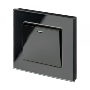 Retrotouch Crystal PG (Retractive/Pulse) Light Switch 1 Gang Black