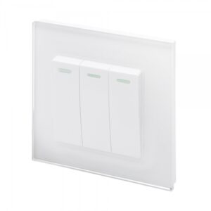 Retrotouch Crystal PG (Retractive/Pulse) Light Switch 3 gang White