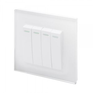 Retrotouch Crystal PG (Retractive/Pulse) Light Switch 4 gang White