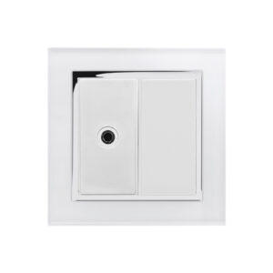 White Chrome Trim - Retrotouch Crystal CT 3.5mm Jack/Audio Socket White (00290)