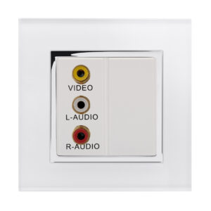 White Chrome Trim - Retrotouch Crystal CT Triple RCA Socket White (00295)