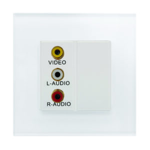 White Plain Glass - Retrotouch Crystal PG Triple RCA Socket White (00297)