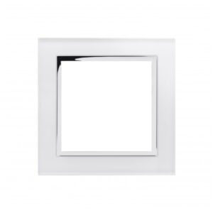 White Chrome Trim - Retrotouch Crystal CT 1 Gang Blank Plate White (00309)