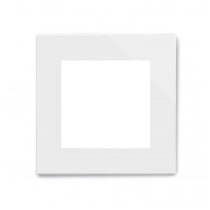White Plain Glass - Retrotouch Crystal PG 1 Gang Blank Plate White (00311)