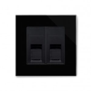 Retrotouch Crystal PG Dual CAT5e Socket Black