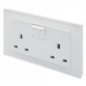 Retrotouch Crystal PG 13A DP Double Plug Socket with Switch White