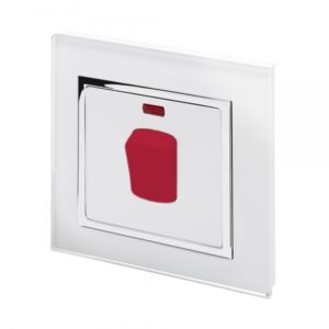White Chrome Trim - Retrotouch Crystal CT 45A DP Switch with Neon White (01710)