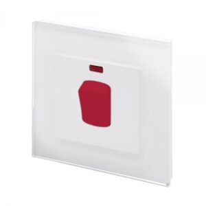 White Plain Glass - Retrotouch Crystal PG 45A DP Switch with Neon White (01711)