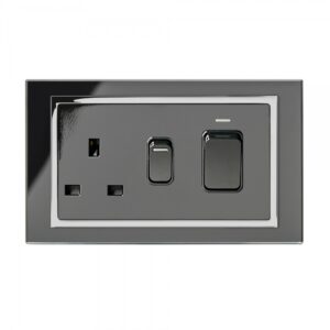 Retrotouch Crystal CT 45A DP Cooker & 13A Socket Black Chrome Trim