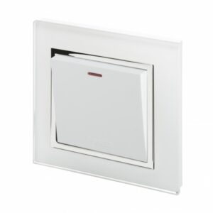 White Chrome Trim - Retrotouch Crystal CT 13A DP Switched Fused Spur White NEW (01760)