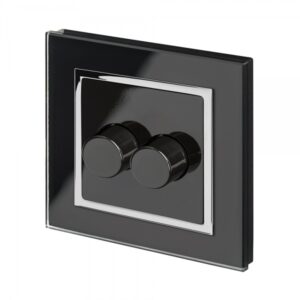 Retrotouch Crystal CT Rotary Intelligent LED Dimmer Switch 2G/2Way Black
