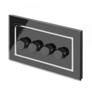 Retrotouch Crystal CT Rotary Intelligent LED Dimmer Switch 4G/2Way Black